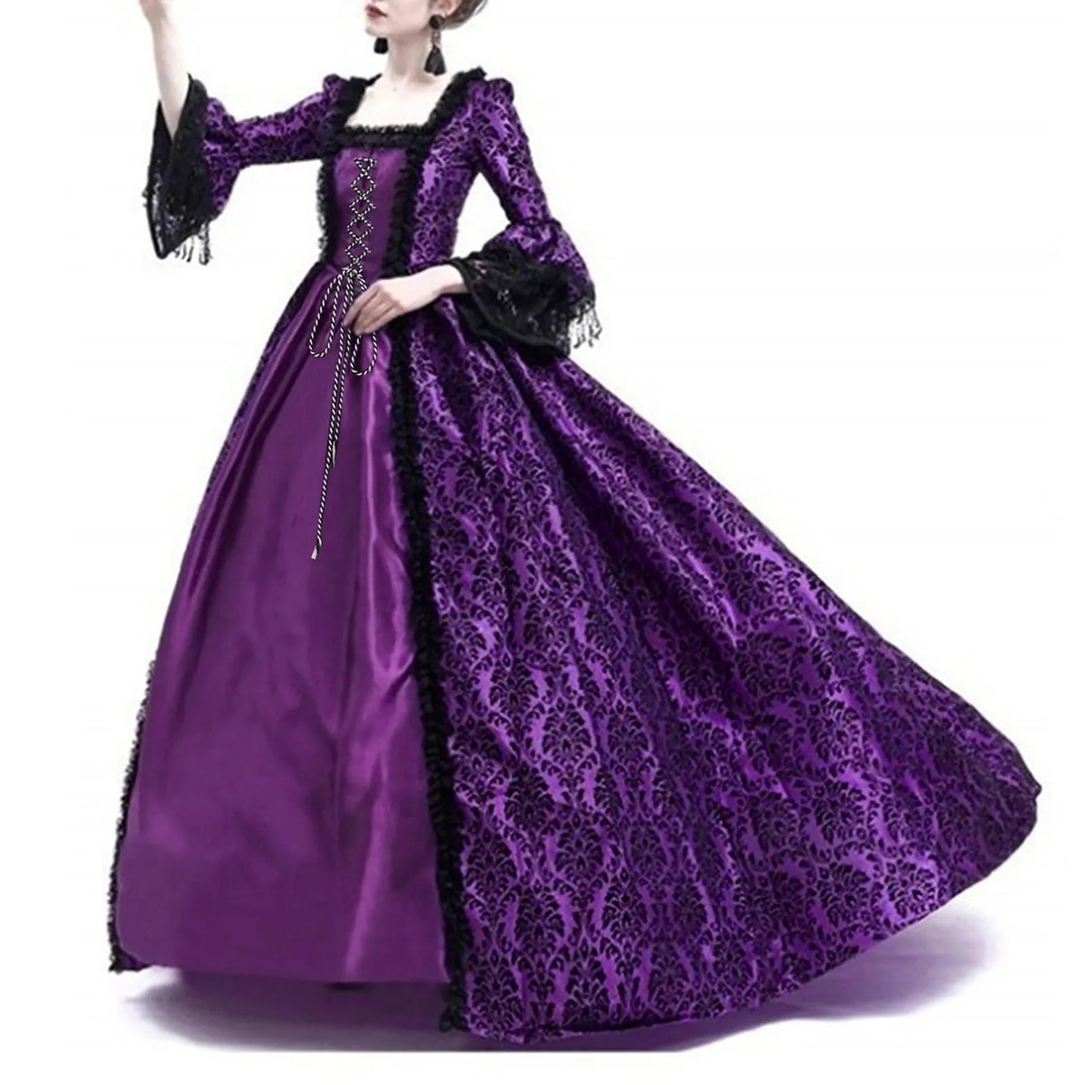Women's Medieval Gothic Halloween Costume Hooded Long Gown