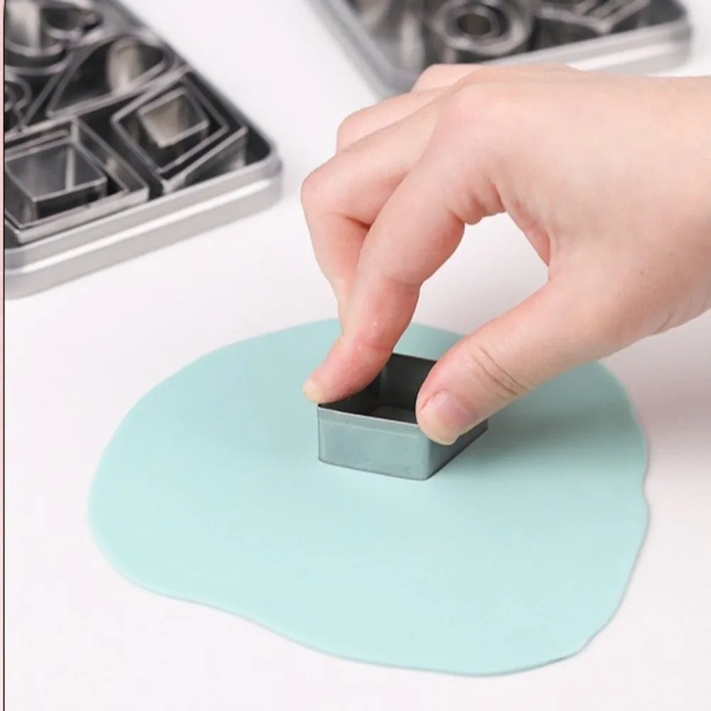 Stainless Steel Geometric Cookie Cutter Set | DIY Baking Molds
