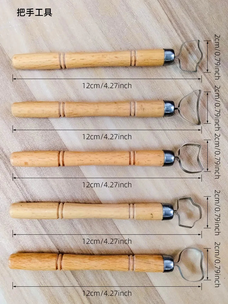 Pottery Carving Tools Set – Wood Handle Metal Sculpture Scrapers