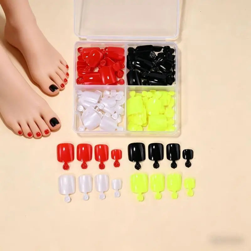 96-Pc Press On Toenails Short Acrylic False Nail Set