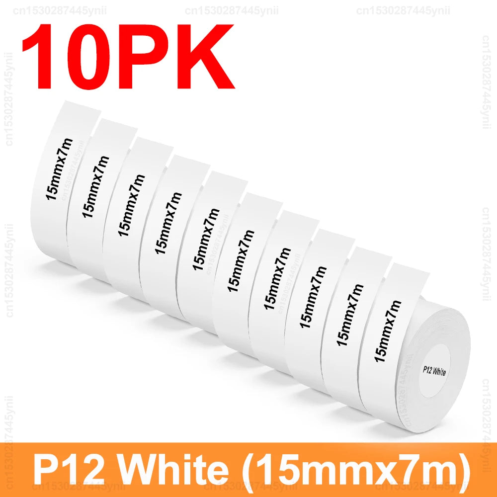 P12 Thermal Label Paper 15mm×7m – 5/10 Pack | Marklife Compatible