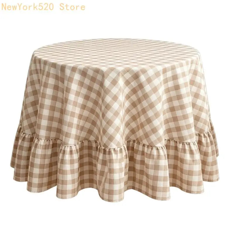 Checkered Ruffled Round Tablecloth – Dining, Cafe & Home Decor