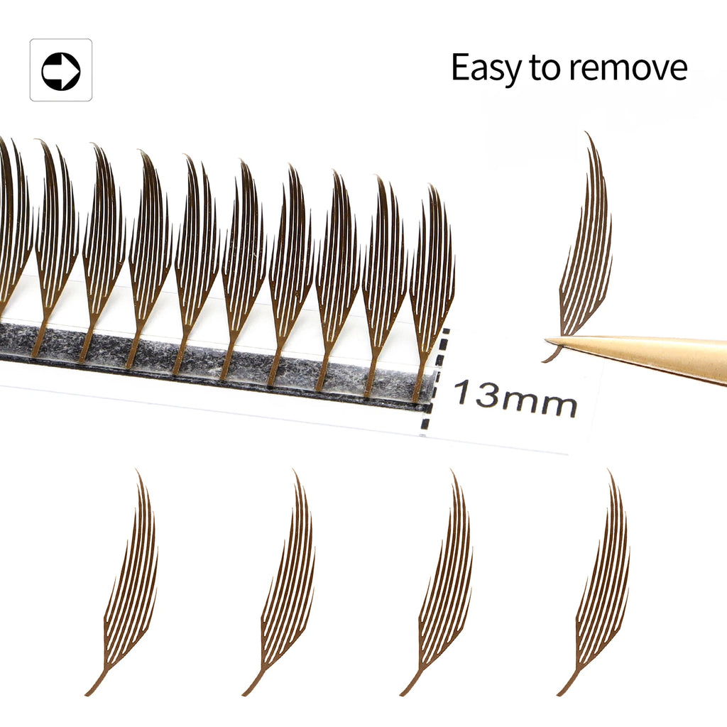 XIUSUZAKI Brown Premade Fan Volume Eyelash Extensions