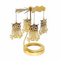 Gold Metal Rotating Candle Holder Carousel Spinner Topper