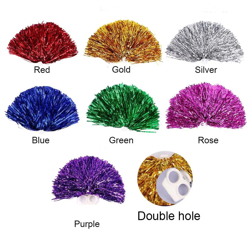 Cheerleader Pompoms Metallic Streamer Dance & Competition