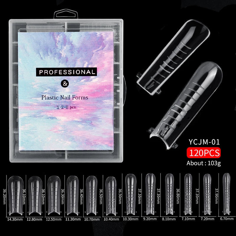 120-Piece Gel Nail Extension Molds – Full Cover Manicure Kit