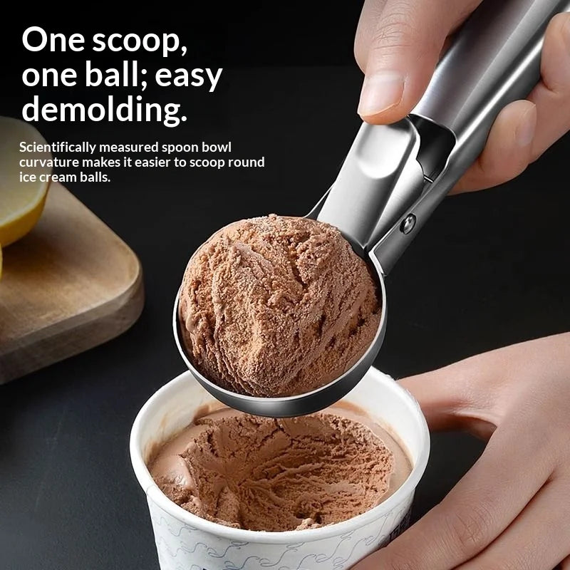 Stainless Steel Ice Cream Scoop with Trigger Easy Release