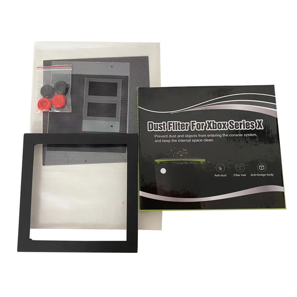 Xbox Series X Dust Filter Cover with 4 Silicone Plugs – PVC