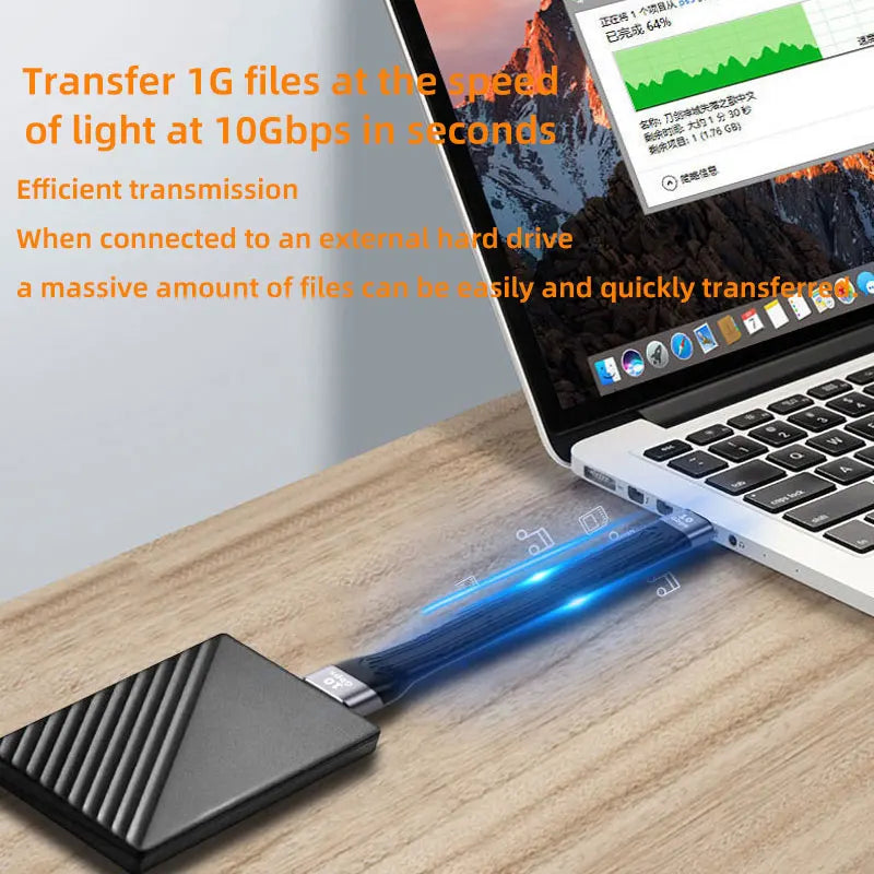 VIBE USB-A to USB-C 10Gbps Fast Charging Cable 13cm
