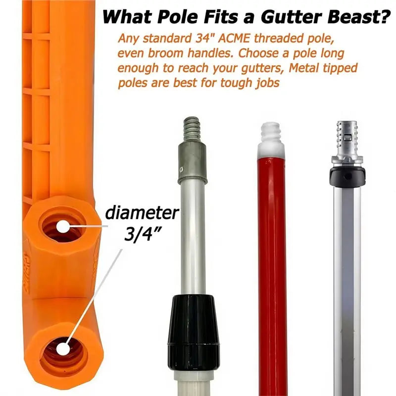 Multi-Angle Gutter Cleaning Tool – Ground-Level Leaf Remover