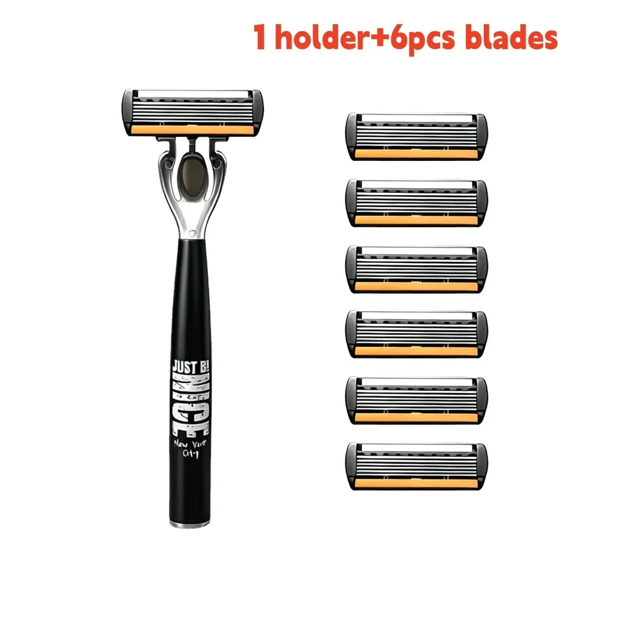 Men's 6-Layer Stainless Steel Safety Razor Set & Replacement Head