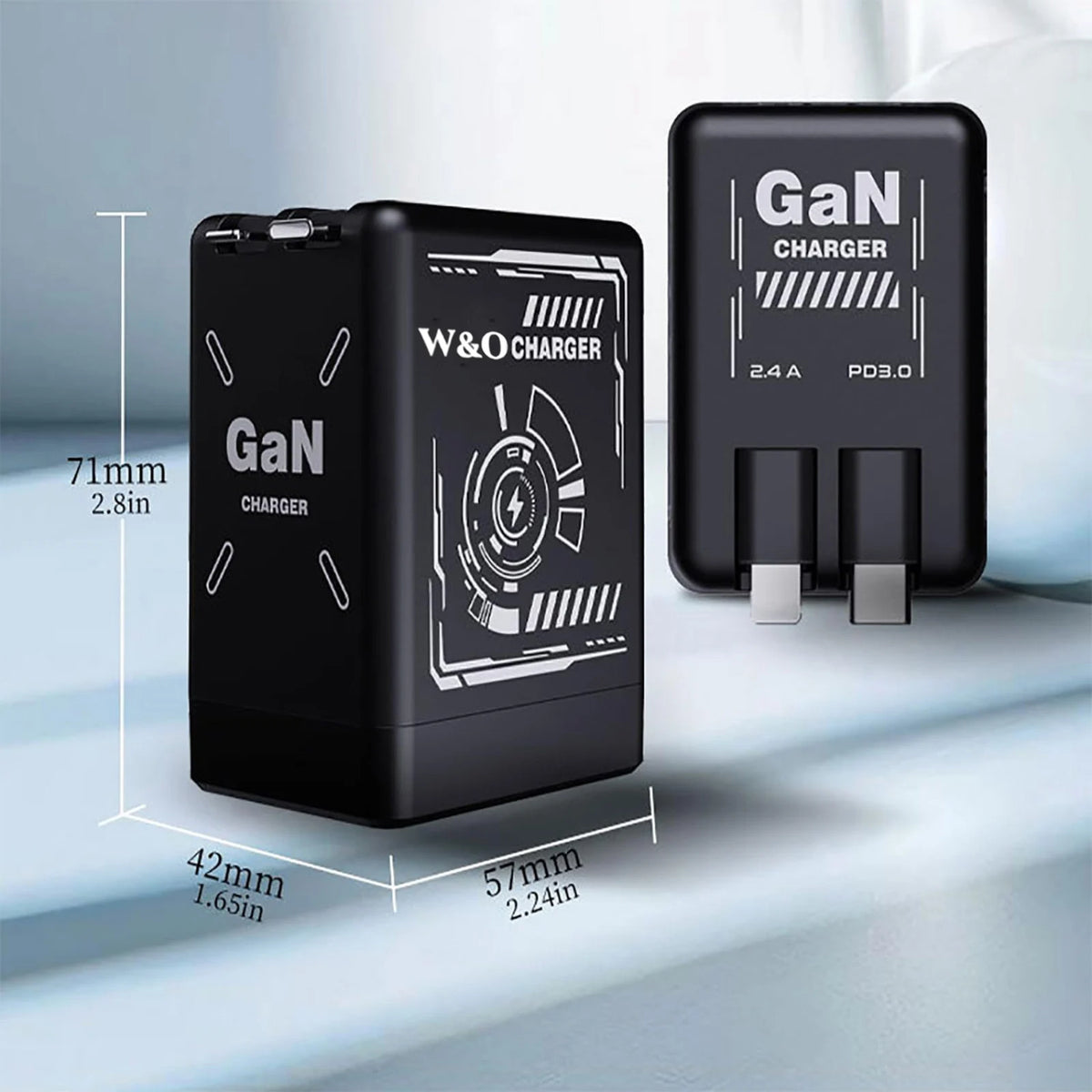 GaN 2-in-1 USB-C Fast Charger with Retractable Cable