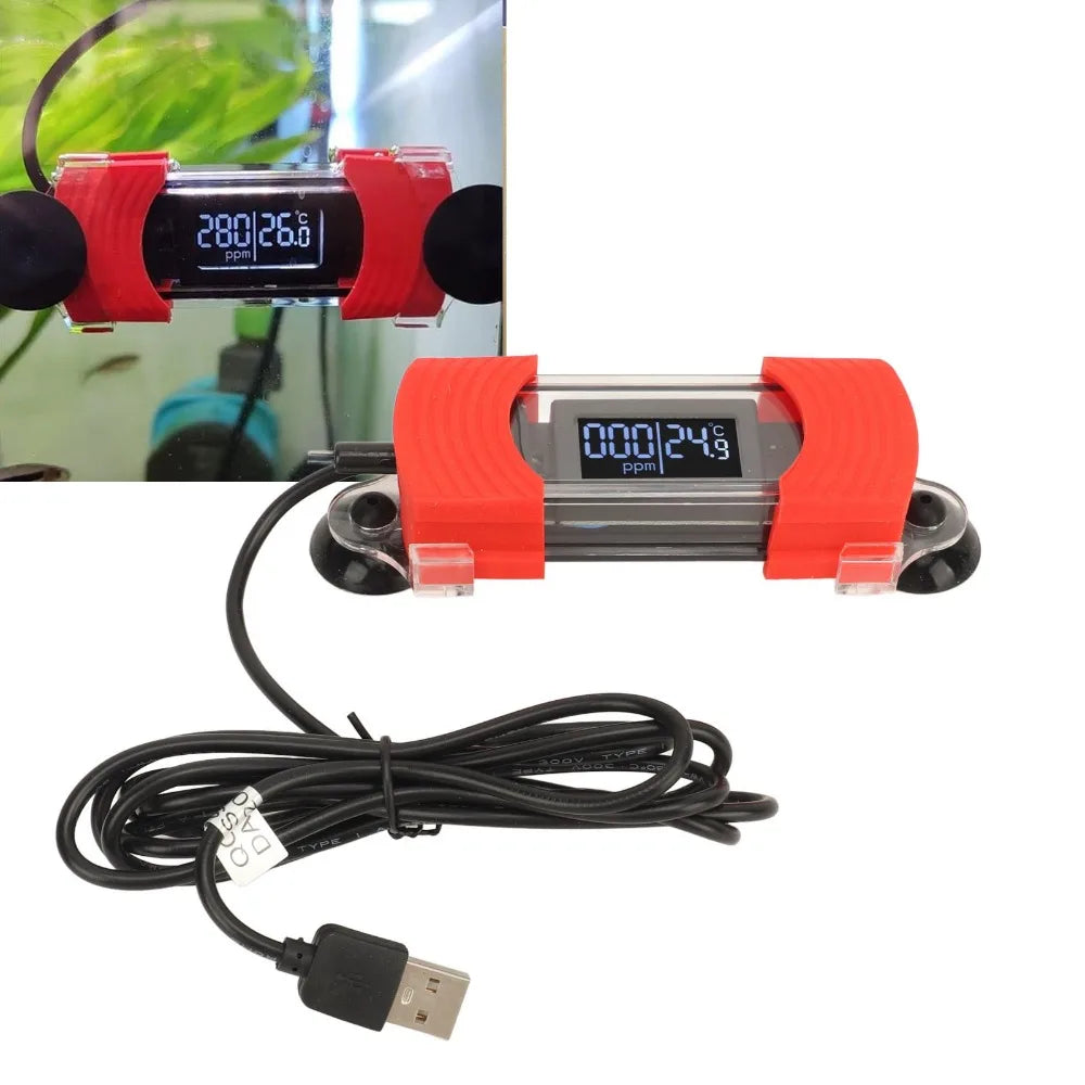 USB Aquarium Digital Thermometer – HD LCD, Waterproof Probe