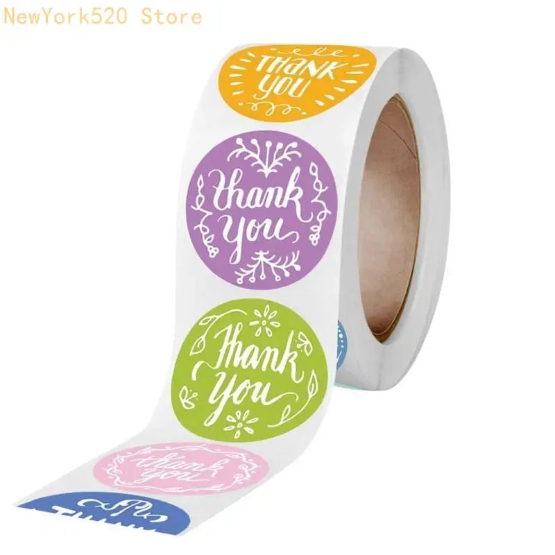 500Pcs Round Thank You Stickers | 12 Designs Gift Seal Labels