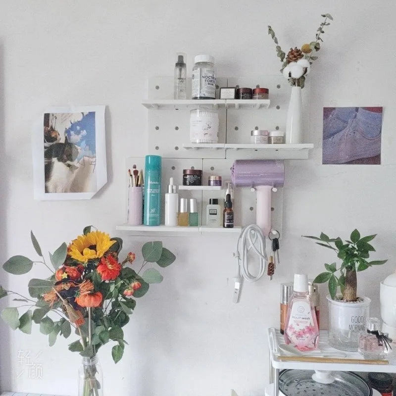 No-Drill Adhesive Wall Shelf Storage Rack – 4 Colors
