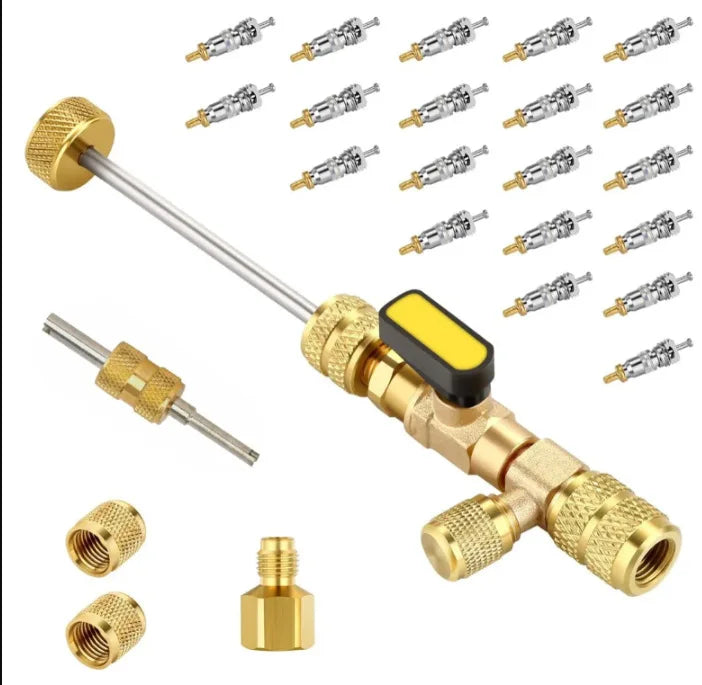 Valve Core Remover Installer Kit – 1/4" & 5/16" R22 R410a Tool