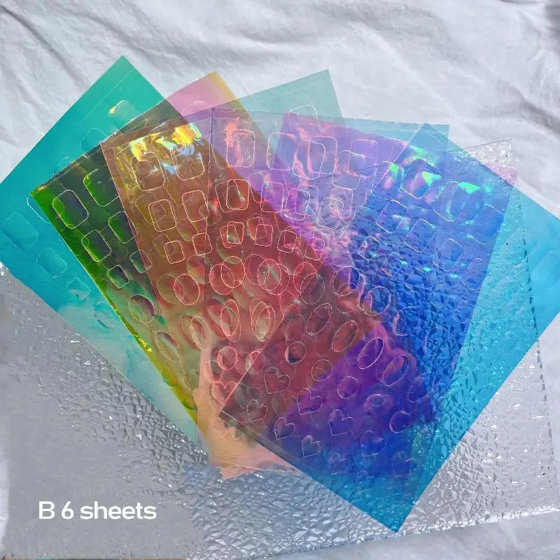 Aurora Glass Nail Foil Stickers – Iridescent Ice Cube Art 6/11pk