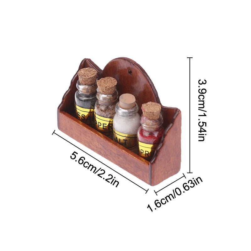 1:12 Dollhouse Mini Spice Rack Wall Shelf Kitchen Décor