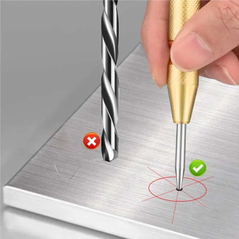 STONEGO Automatic Spring-Loaded Center Punch Drill Tool