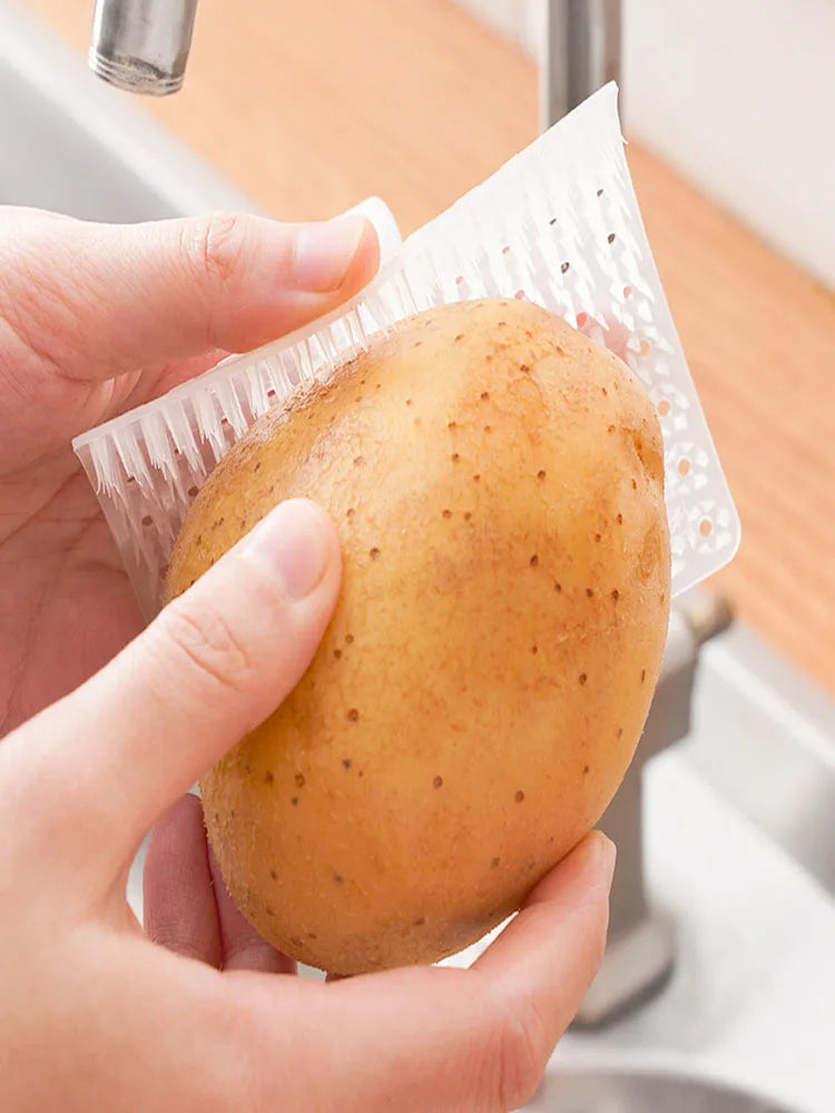 PE Soft Bristle Fruit & Vegetable Scrubber Brush | 1-2 Pcs