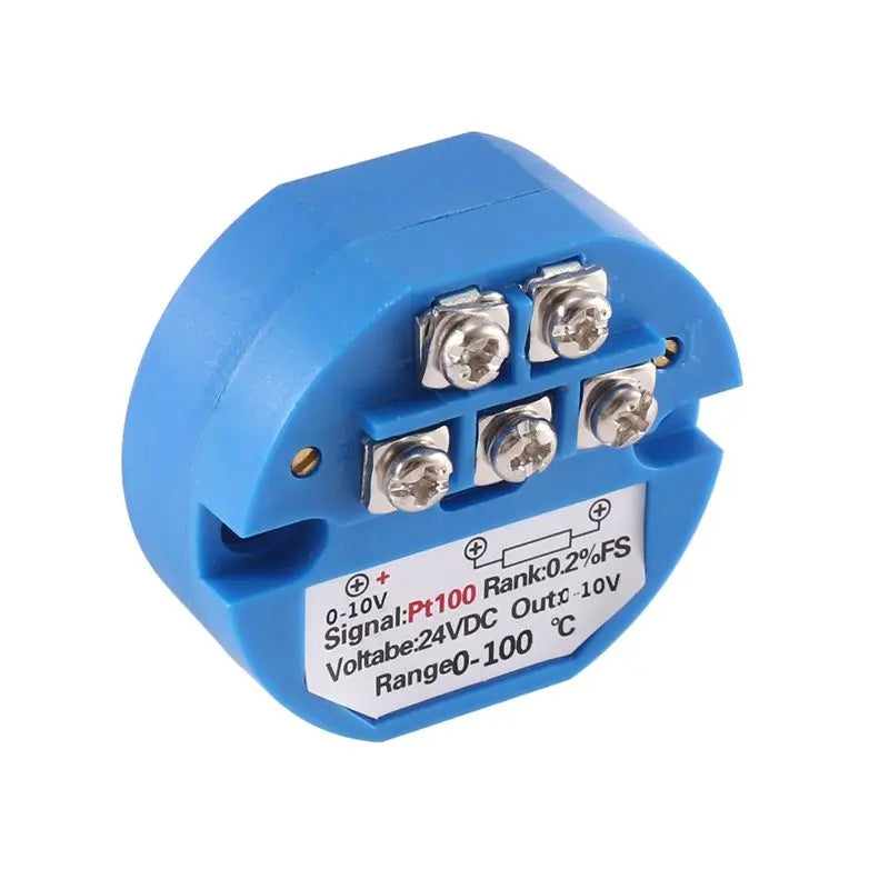 PT100 RTD Temperature Transmitter 0–10V Output DC24V 2-Pack