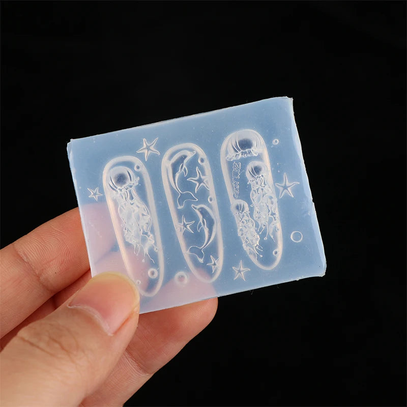 Ocean Series 3D Silicone Nail Mold – Seashell, Jellyfish & Dolphin