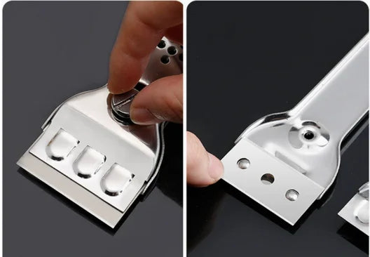 Stainless Steel Hob Scraper + Replacement Blades | Glass Cleaner