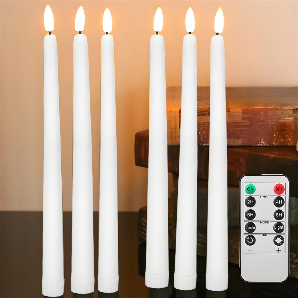 Flameless LED Taper Candles with Remote & Timer | Set of 6–24