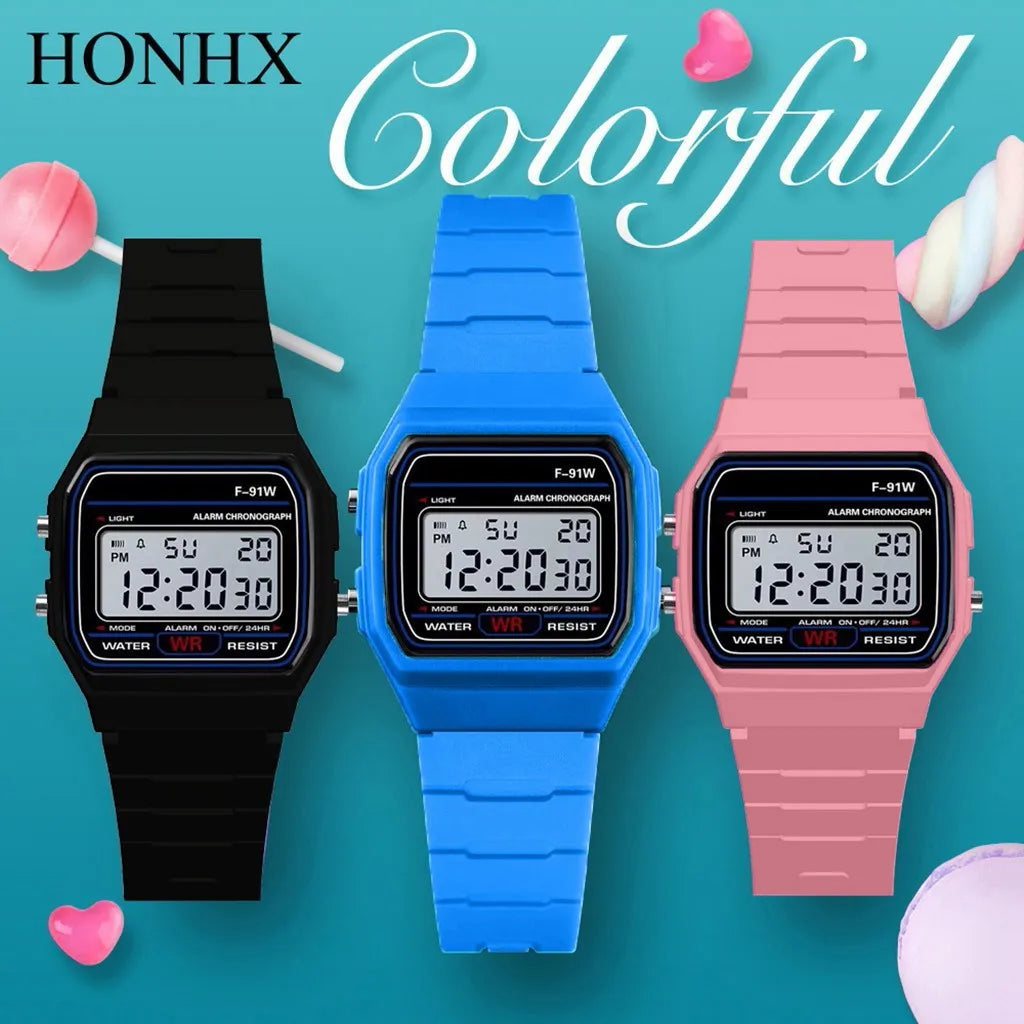 Men's LED Digital Sport Watch – Silicone Strap & Rectangle Dial