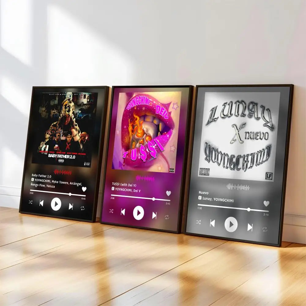 YOVNGCHIMI Rap Music Poster Waterproof Wall Art Sticker