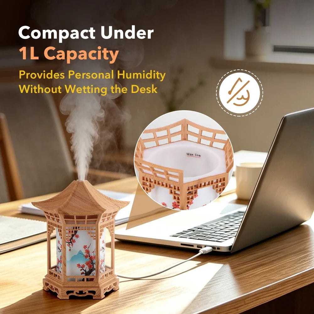 AFDEAL Mini Pavilion USB Cool Mist Humidifier with Night Light