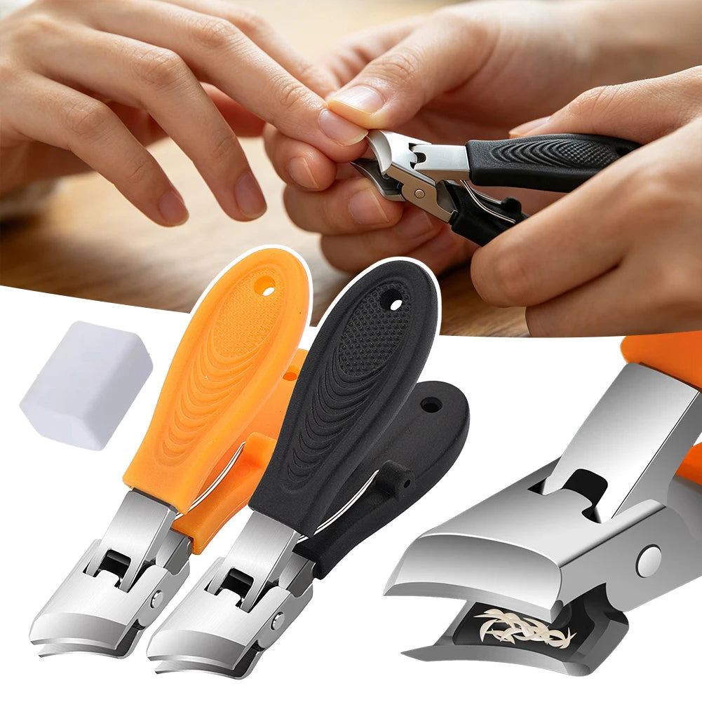 Wide-Jaw Nail Clippers – Sharp Stainless Steel, Splash-Proof