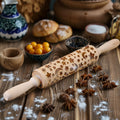 Moon & Star Embossed Wooden Rolling Pin – Ramadan Baking