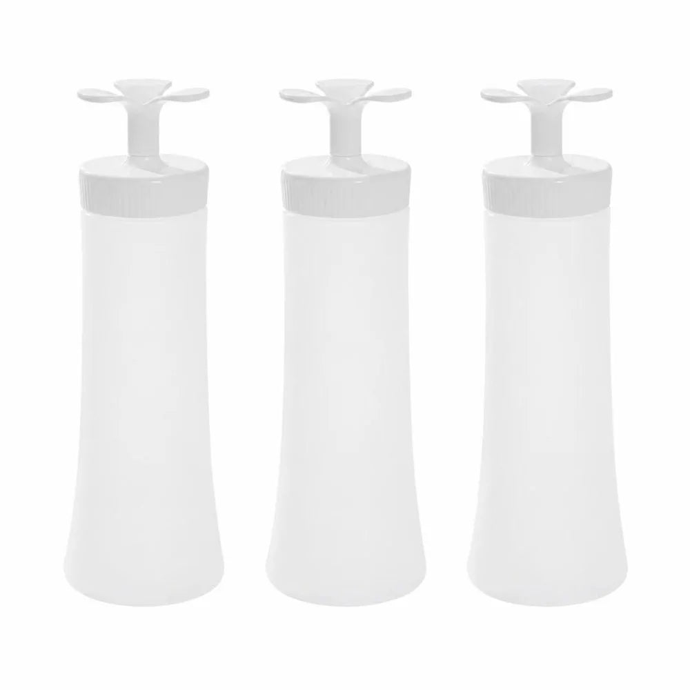 3-Pack 350ml Inverted Condiment Squeeze Bottles – PP/PE