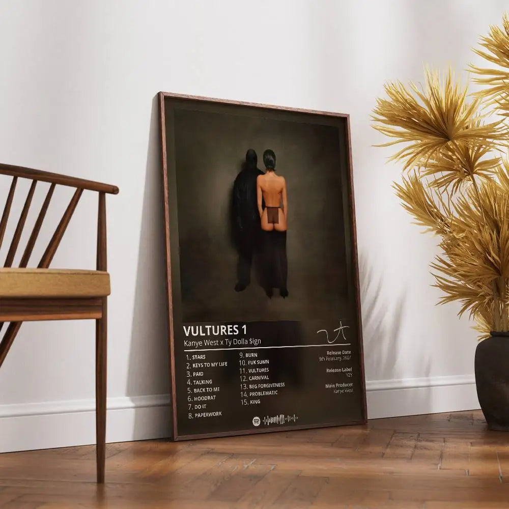 Kanye West Album Poster Self-Adhesive Waterproof Wall Sticker
