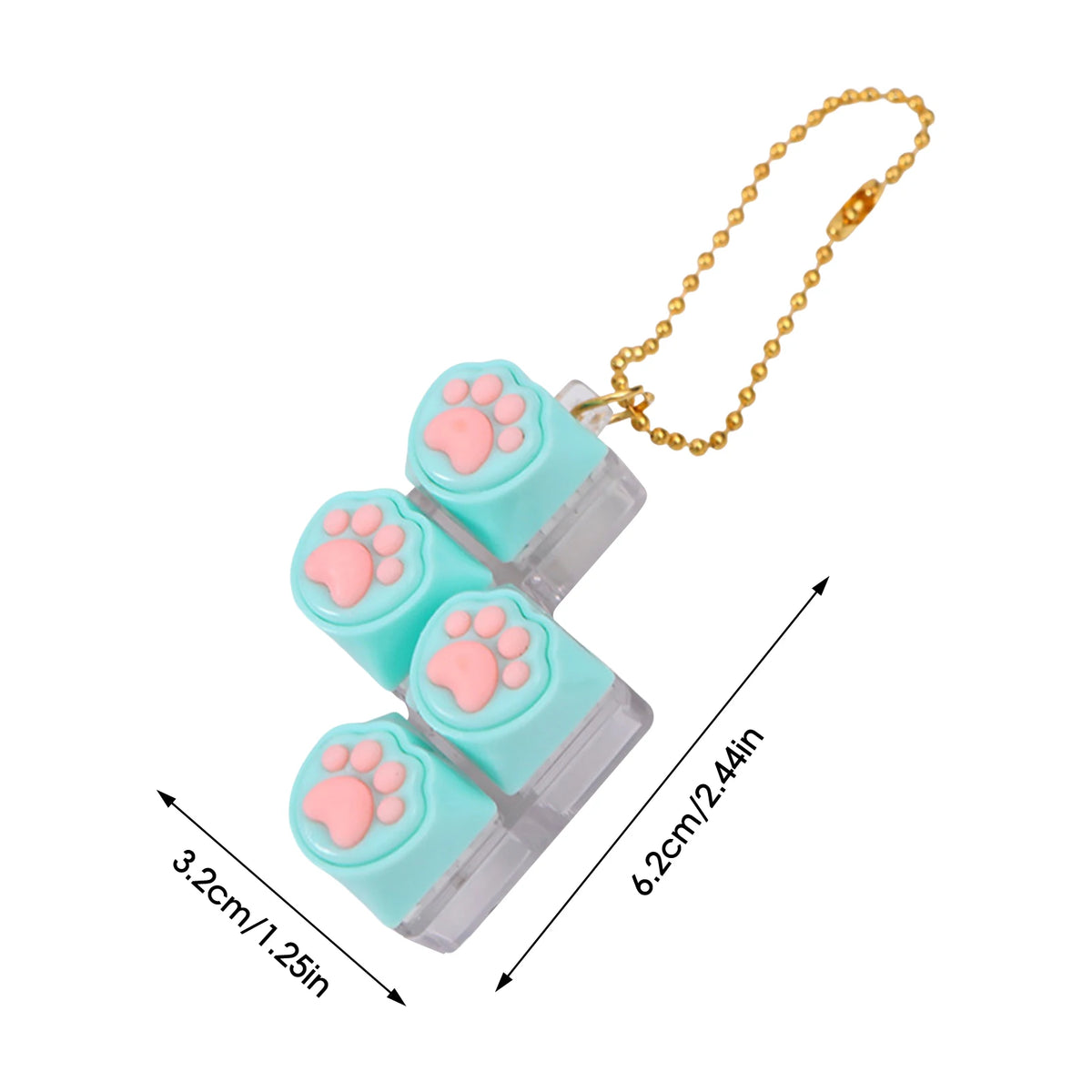 Silicone Cat Paw Keychain Fidget Toy – Press Button Fun