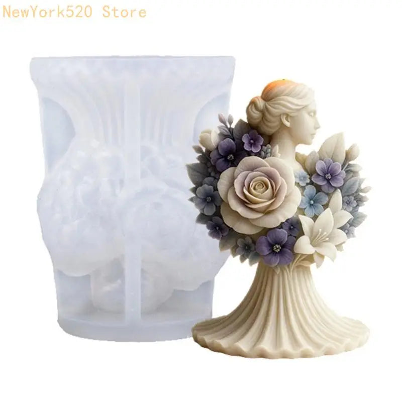 Rose Bride Silicone Mold – 3D Floral Cake & Soap Baking Mould