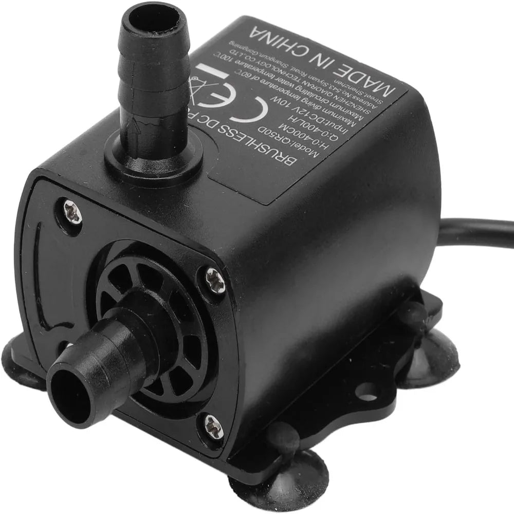 DC 12V Submersible Water Pump 400L/H Brushless Adjustable Flow