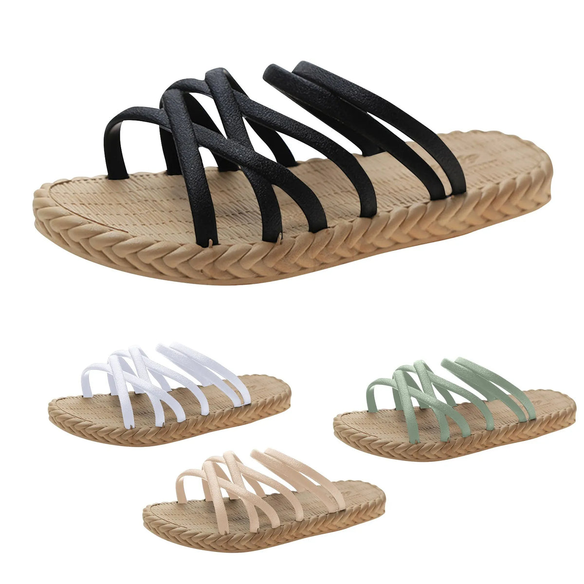 Women's Summer Flat Sandal Slippers – Soft Sole Slip-On