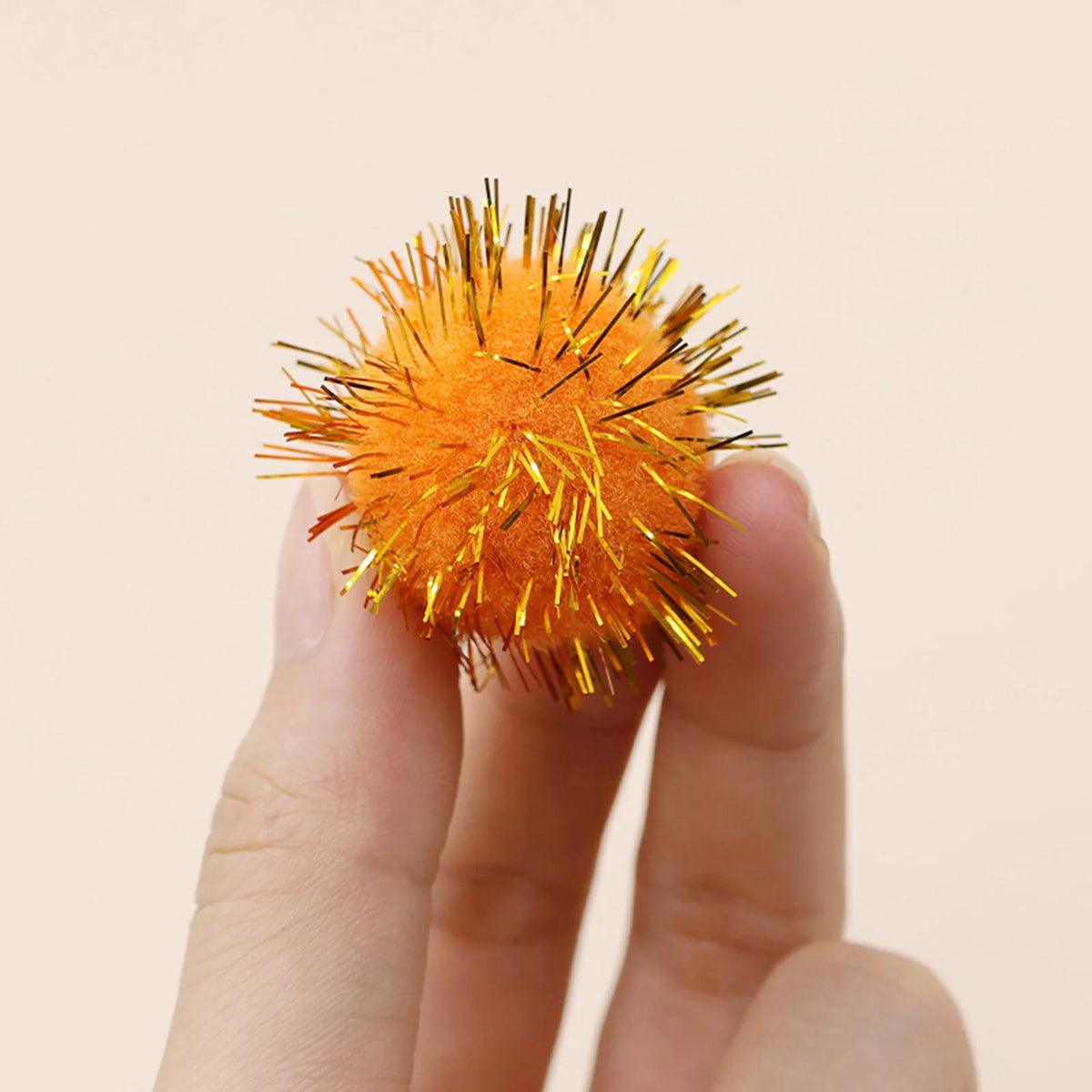 Glitter Pompom Plush Balls – Cat Toys & Craft Decor 20-Pack