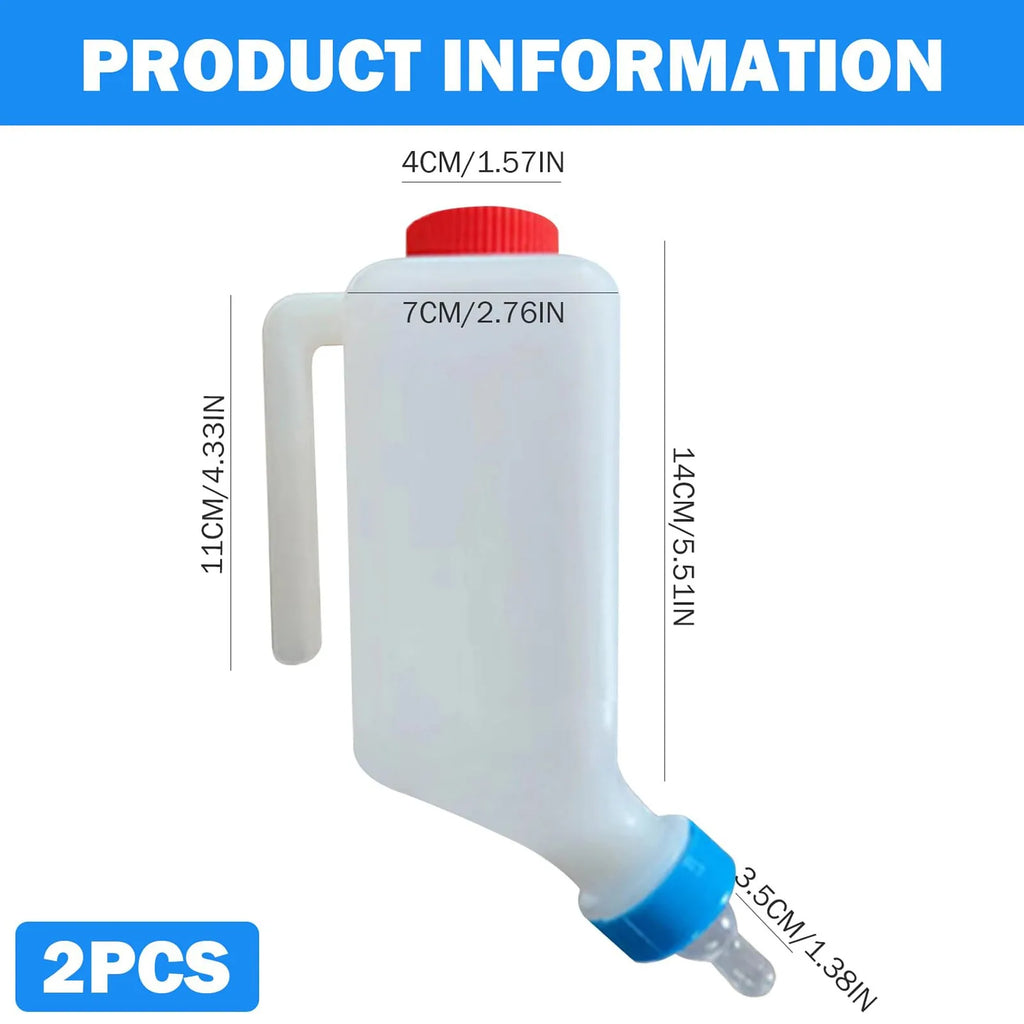 800ml Hanging Lamb Feeding Bottle with Scale & Soft Nipple – 2 Pack