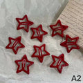 5-Pack Red Star Metal Snap Hair Clips Barrettes for Women