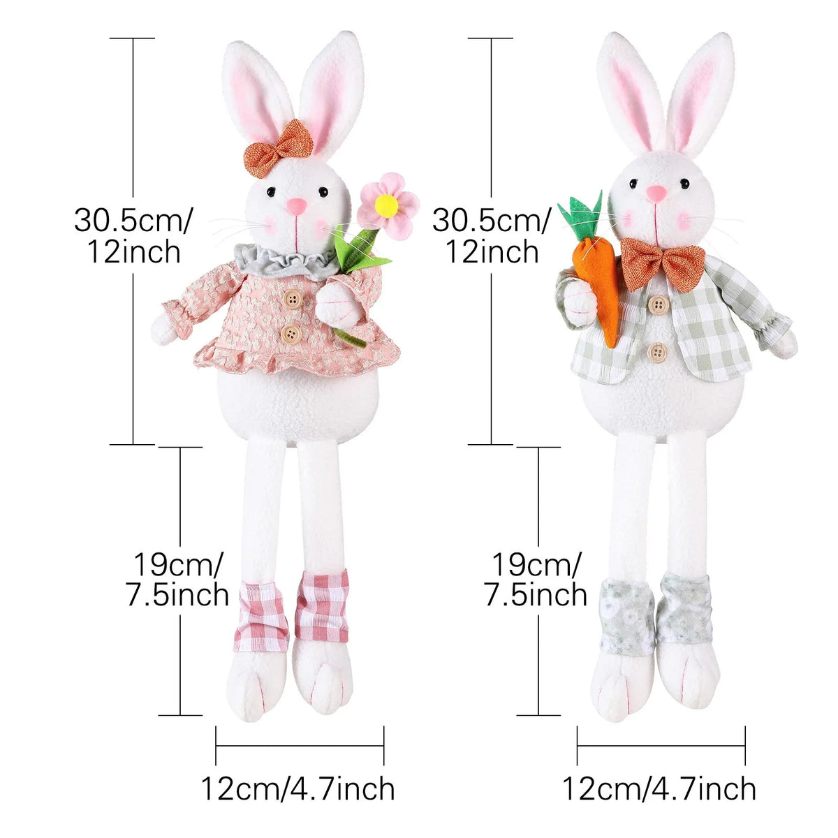 Easter Bunny Plush Figurine – Spring Home & Garden Décor