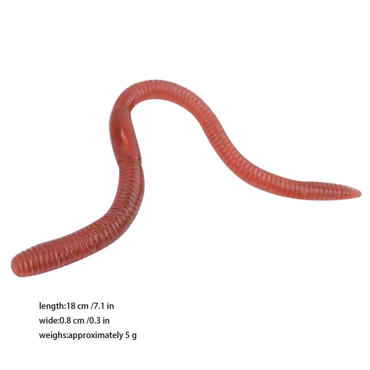 10-Pack Realistic Fake Earthworms – Stretchy Rubber Prank Props