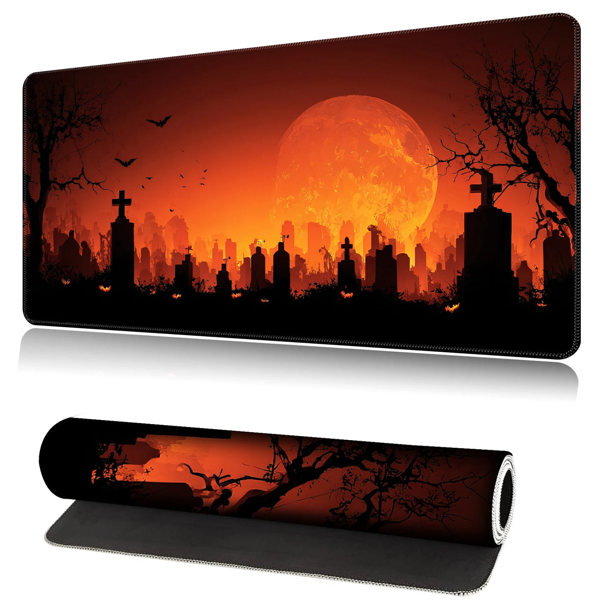 XL Halloween Anime Gaming Desk Mat – Non-Slip Rubber Base