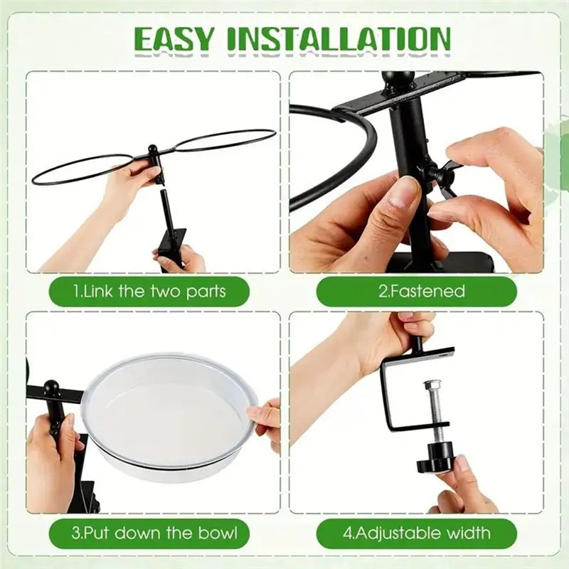 Outdoor Clamp-On Bird Bath Feeder – Detachable Water Bowl