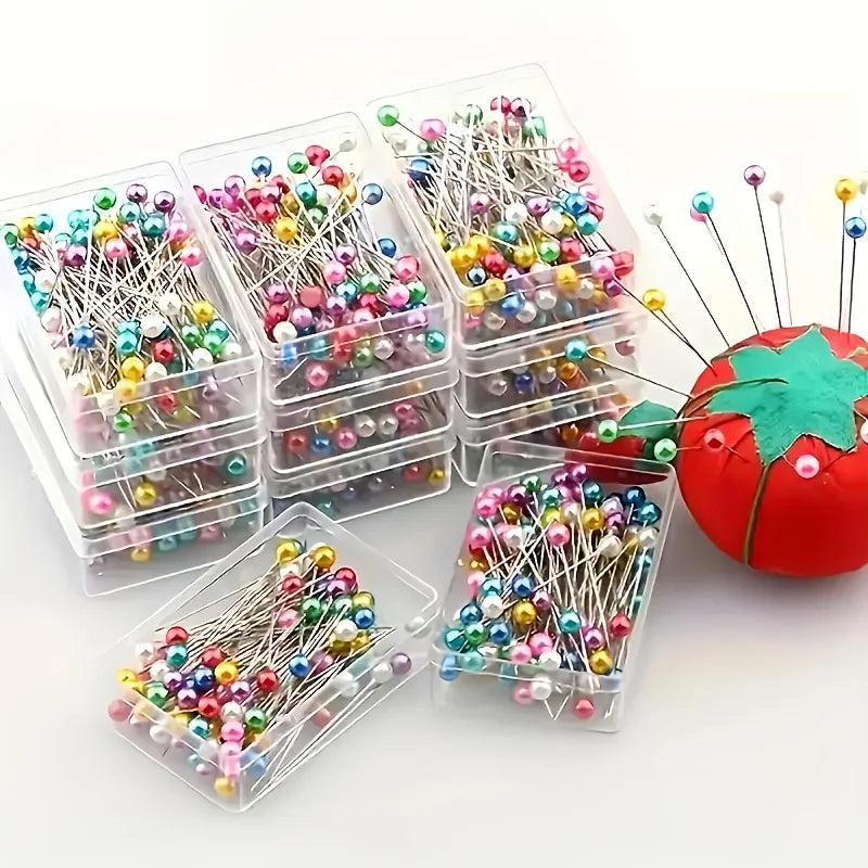 98pcs Mixed Color Metallic Large Head Sewing Pins Set