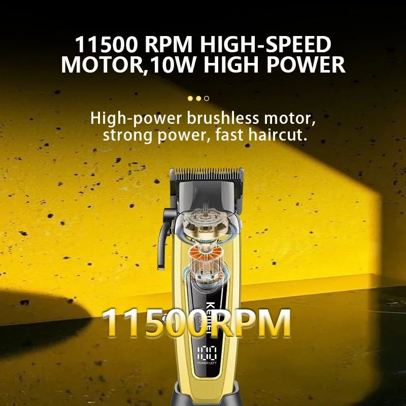 Kemei KM-90-4 Brushless Hair Clipper – 11500 RPM Barber