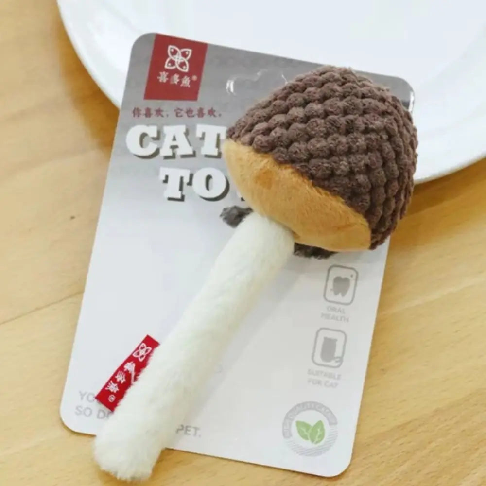 Mushroom Cat Chew Toy – Soft Bite-Resistant Interactive Teaser