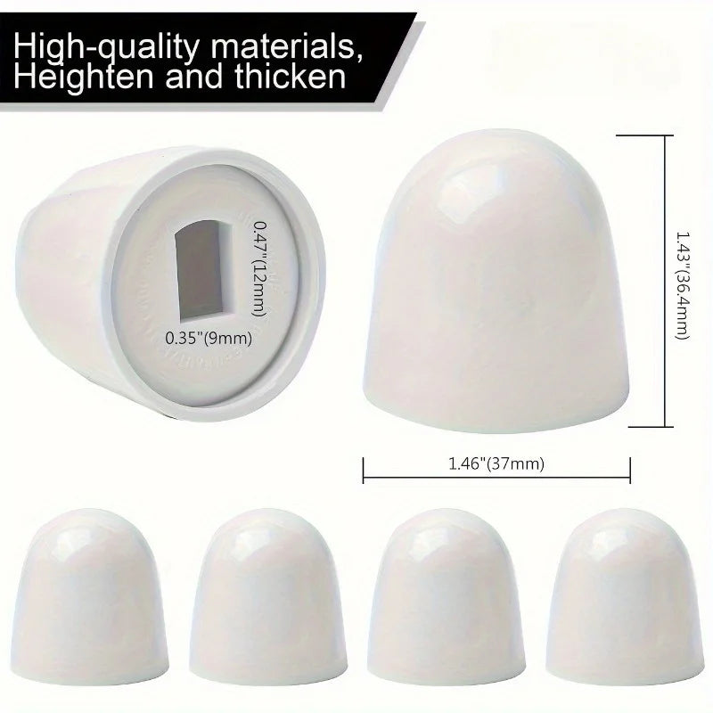 2-Pack Universal Round Toilet Bolt Caps with Extra Washers
